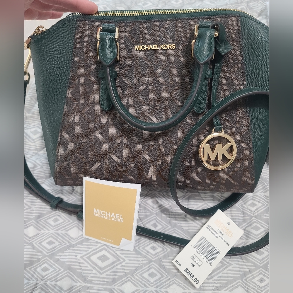 Michael Kors Racing Green Ciara Messenger